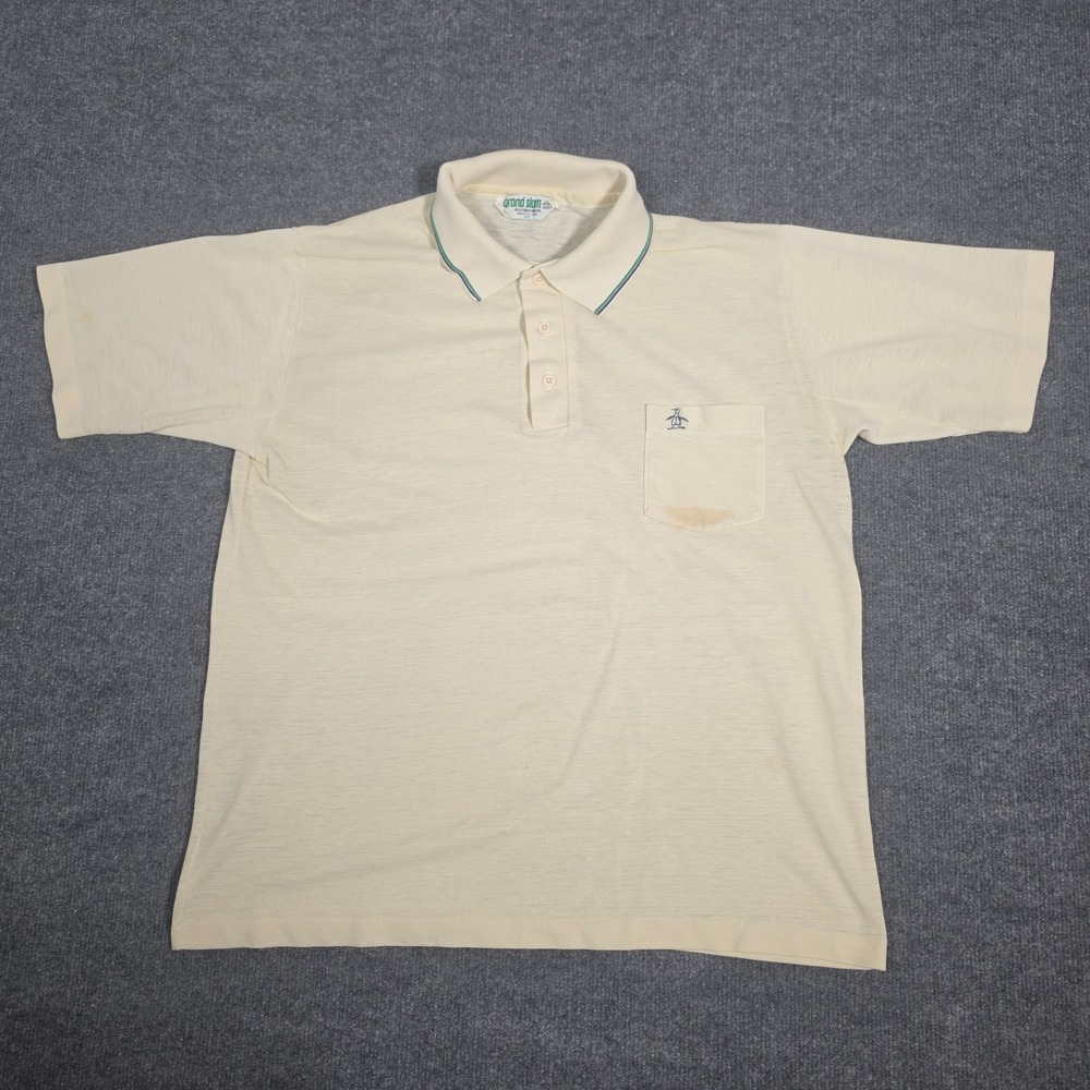 Vintage Grand Slam Munsingwear Polo Shirt XL Cream Single Stitch Made in USA